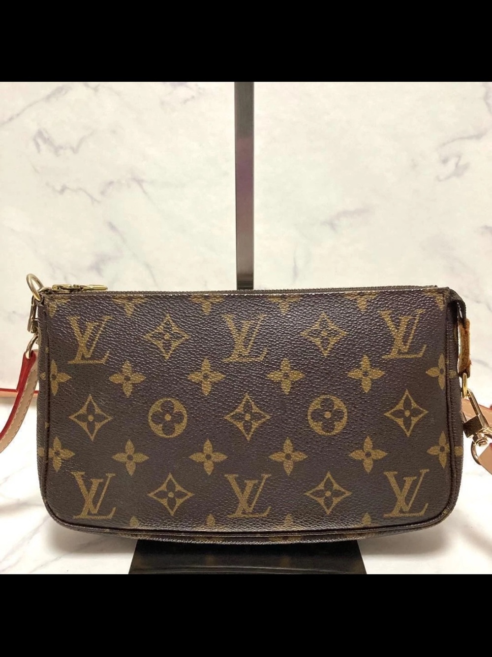Louis Vuitton Monogram Canvas Crossbody with Red-Trim Strap - Picture 2 of 16